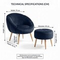 Set fotoliu cu aripioare și puf (2 Pieces), Atelier del Sofa, 251BLS1140, PAL, Antracit