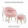 Set fotoliu cu aripioare și puf (2 Pieces), Atelier del Sofa, 251BLS1143, PAL, Roz