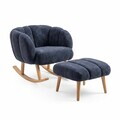 Set fotoliu cu aripioare și puf (2 Pieces), Atelier del Sofa, 251BLS1154, PAL, Antracit