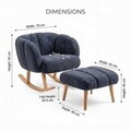 Set fotoliu cu aripioare și puf (2 Pieces), Atelier del Sofa, 251BLS1154, PAL, Antracit