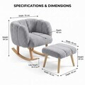Set fotoliu cu aripioare și puf (2 Pieces), Atelier del Sofa, 251BLS1155, PAL, Gri