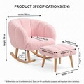 Set fotoliu cu aripioare și puf (2 Pieces), Atelier del Sofa, 251BLS1157, PAL, Roz