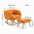 Set fotoliu cu aripioare și puf (2 Pieces), Atelier del Sofa, 251BLS1158, PAL, Portocaliu