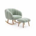 Set fotoliu cu aripioare și puf (2 Pieces), Atelier del Sofa, 251BLS1159, PAL, Verde