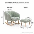 Set fotoliu cu aripioare și puf (2 Pieces), Atelier del Sofa, 251BLS1159, PAL, Verde