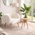 Set fotoliu cu aripioare și măsuță laterală (2 Pieces), Atelier del Sofa, 251BLS1162, PAL, Alb