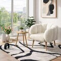 Set fotoliu cu aripioare și măsuță laterală (2 Pieces), Atelier del Sofa, 251BLS1162, PAL, Alb