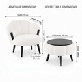 Set fotoliu cu aripioare și măsuță de cafea (3 Pieces), Atelier del Sofa, 251BLS1245, PAL, Alb/Negru
