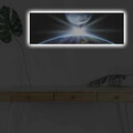 Tablou decorativ cu lumina LED, 3090NASA-019, PÂNZĂ DIN PIELE ÎNTOARSĂ, 30 x 90 cm, Multicolor