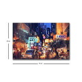 Tablou decorativ cu lumina LED, 4570MDACT-002, PÂNZĂ DIN PIELE ÎNTOARSĂ, Dimensiune: 45 x 70 cm, Multicolor