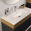 Dulap de baie cu chiuvetă și oglindă (2 Pieces), Hanah Home, Armonie, PAL, Fumuriu