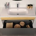 Dulap de baie cu chiuvetă și oglindă (2 Pieces), Hanah Home, Armonie, PAL, Fumuriu