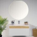 Dulap de baie cu chiuvetă și oglindă (2 Pieces), Hanah Home, Armonie, PAL, Alb