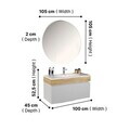 Dulap de baie cu chiuvetă și oglindă (2 Pieces), Hanah Home, Armonie, PAL, Alb
