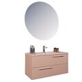 Dulap de baie cu chiuvetă și oglindă (2 Pieces), Hanah Home, Seninătate, PAL, Roz