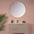 Dulap de baie cu chiuvetă și oglindă (2 Pieces), Hanah Home, Seninătate, PAL, Maro deschis