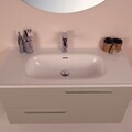Dulap de baie cu chiuvetă și oglindă (2 Pieces), Hanah Home, Seninătate, PAL, Maro deschis