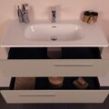 Dulap de baie cu chiuvetă și oglindă (2 Pieces), Hanah Home, Seninătate, PAL, Maro deschis