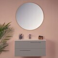 Dulap de baie cu chiuvetă și oglindă (2 Pieces), Hanah Home, Seninătate, PAL, Gri