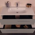 Dulap de baie cu chiuvetă și oglindă (2 Pieces), Hanah Home, Seninătate, PAL, Gri
