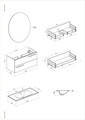 Dulap de baie cu chiuvetă și oglindă (2 Pieces), Hanah Home, Seninătate, PAL, Gri