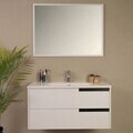 Dulap de baie cu chiuvetă și oglindă (2 Pieces), Hanah Home, Septembrie, FINISAJ LAC MDF, Alb/Negru