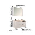 Dulap de baie cu chiuvetă și oglindă (2 Pieces), Hanah Home, Septembrie, FINISAJ LAC MDF, Alb/Negru