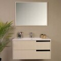 Dulap de baie cu chiuvetă și oglindă (2 Pieces), Hanah Home, Septembrie, FINISAJ LAC MDF, Crem