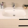 Dulap de baie cu chiuvetă și oglindă (2 Pieces), Hanah Home, Septembrie, FINISAJ LAC MDF, Crem
