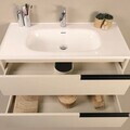 Dulap de baie cu chiuvetă și oglindă (2 Pieces), Hanah Home, Septembrie, FINISAJ LAC MDF, Crem