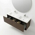 Dulap de baie cu chiuvetă și oglindă (2 Pieces), Hanah Home, Era, PAL, Maro inchis