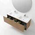 Dulap de baie cu chiuvetă și oglindă (2 Pieces), Hanah Home, Era, PAL, Nuc deschis