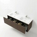 Dulap de baie cu chiuvetă, Hanah Home, Zen, 120x53x45 cm, PAL, Maro inchis