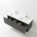 Dulap de baie cu chiuvetă, Hanah Home, Zen, 120x53x45 cm, PAL, Gri inchis