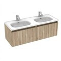 Dulap de baie cu chiuvetă, Hanah Home, Zen, 120x53x45 cm, PAL, Nuc deschis