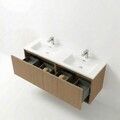 Dulap de baie cu chiuvetă, Hanah Home, Zen, 120x53x45 cm, PAL, Nuc deschis