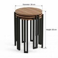Set masute 3 piese, Hanah Home, Palma, PAL, Nuc / Negru