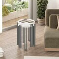 Set masute 3 piese, Hanah Home, Palma, PAL, Alb / Antracit