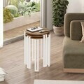Set masute 3 piese, Hanah Home, Palma, PAL, Nuc/Alb