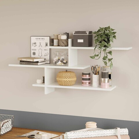 Raft de perete, Hanah Home, Genoa, 123x55x22 cm, PAL, Alb