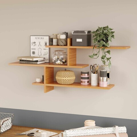 Raft de perete, Hanah Home, Genoa, 123x55x22 cm, PAL, Natural