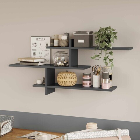 Raft de perete, Hanah Home, Genoa, 123x55x22 cm, PAL, Antracit