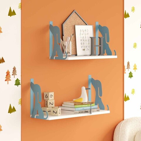 Raft de perete, Hanah Home, Hunter Dog 2, PAL, Albastru