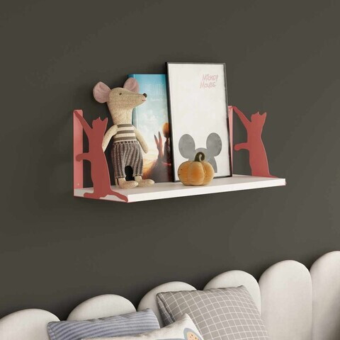 Raft de perete, Hanah Home, Tiger Cat, 60x22x21 cm, PAL, Roz