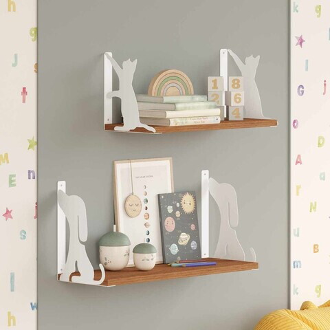 Raft de perete, Hanah Home, Hunter Dog & Tiger Cat, PAL, Alb