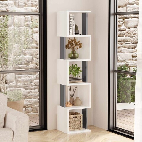 Corp biblioteca, Hanah Home, Milan, 35x161x30 cm, PAL, Alb / Antracit