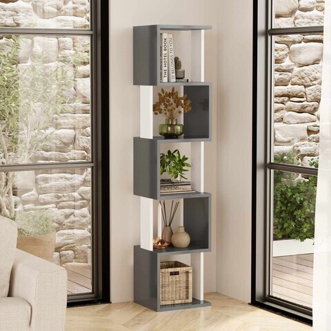 Corp biblioteca, Hanah Home, Milan, 35x161x30 cm, PAL, Alb / Antracit