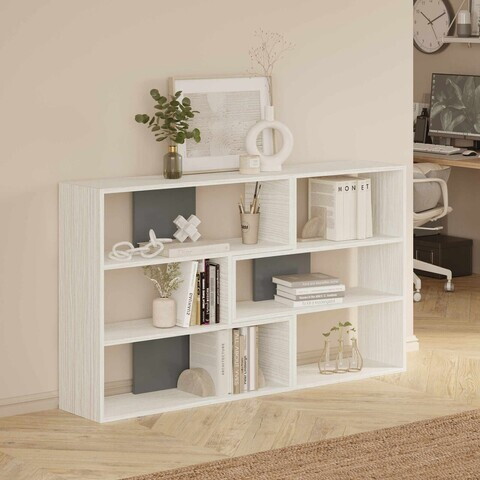 Corp biblioteca, Hanah Home, Aruba, 165x89x30 cm, PAL, Alb / Antracit
