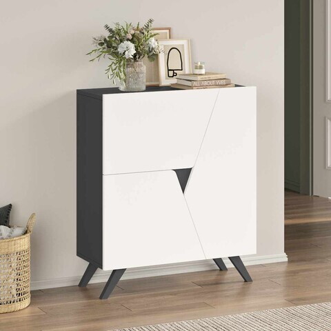 Pantofar, Hanah Home, Venice, 80x89x32 cm, PAL, Alb / Antracit