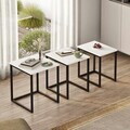 Set masute 3 piese, Hanah Home, Dublin, PAL, Alb